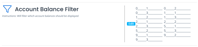 Account Balance Filter