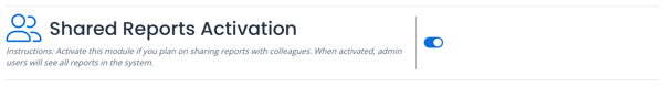 Shared Reports Activation